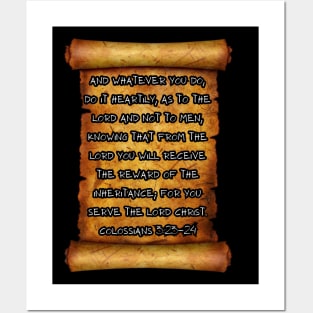 DO IT HEARTILY COLOSSIANS 3:23-24 ROLL SCROLL Posters and Art